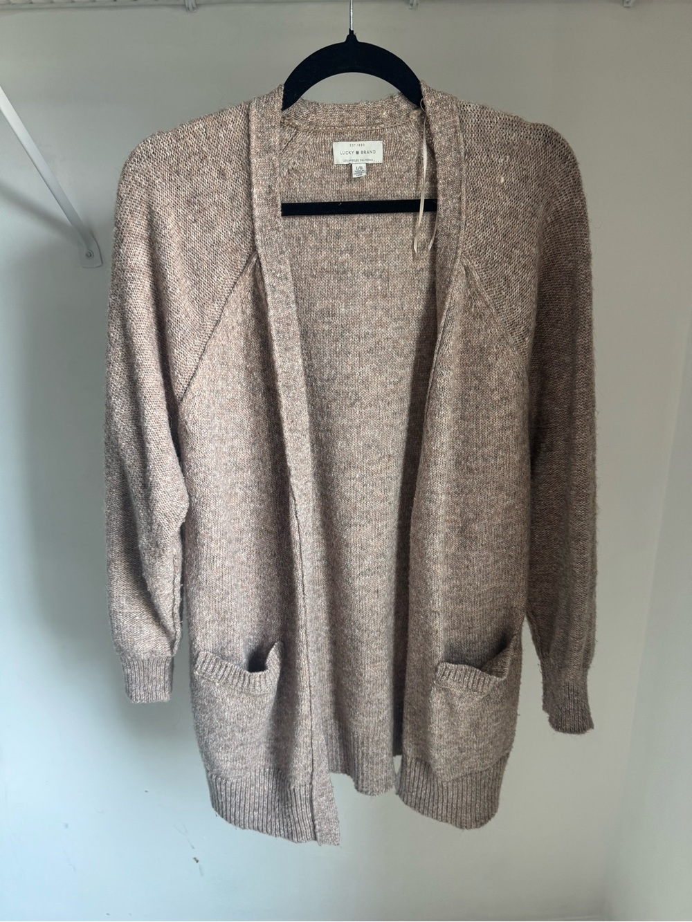 Lucky Brand - Cozy Open-Front Cardigan Sweater - Light Brown